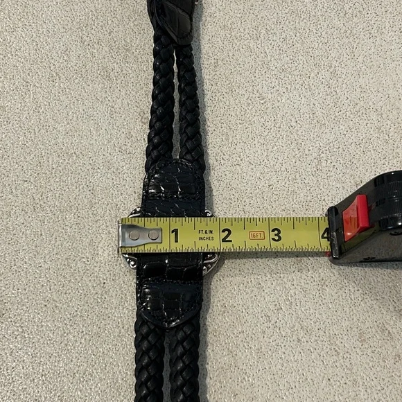 Brighton Black Leather Belt with Silver Plated Hardware Size 40 - Picture 10 of 10